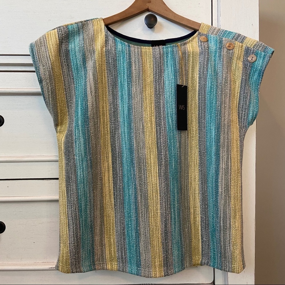 Anthropologie W5 Wide Striped Boho Style Shirt. Size Small NWT